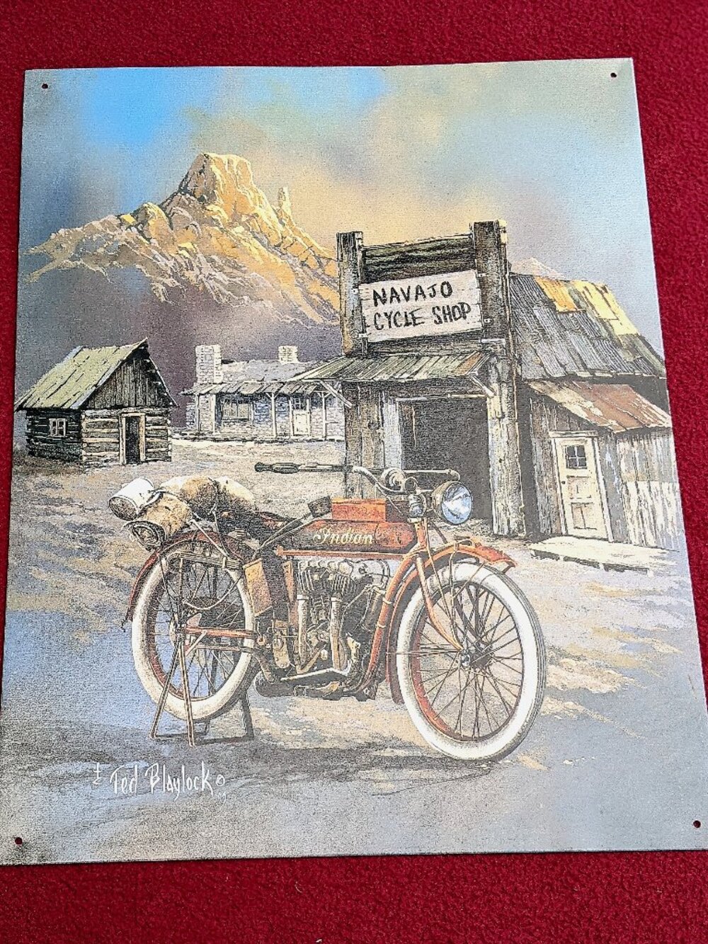very nice indian motorcycle large tin sign